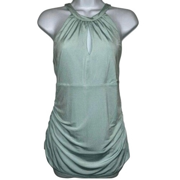 CACHE Stunning  Light Mint Halter Style Ruched‎  Draped Top NWT $49 Size Medium - Picture 1 of 8